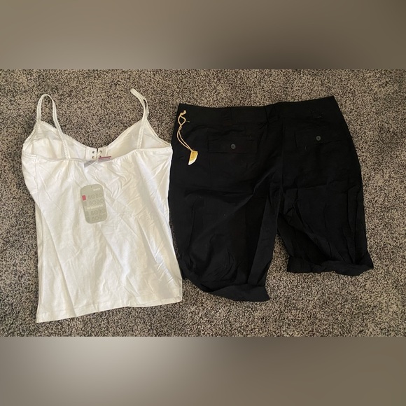 NWT Stamp 10 Shorts Black Size 16 Cargo Style Stretch No Bo XL Top Outfit Lot - Picture 7 of 8